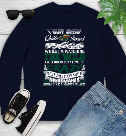 Minnesota Wild NHL Hockey Don't Mess With Me While I'm Watching My Team Youth Sweatshirt 2