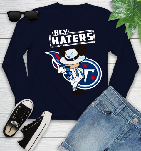 NFL Hey Haters Mickey Football Sports Tennessee Titans Youth Long Sleeve 2