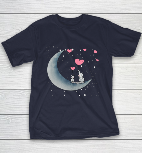 Heart Balloon Elephant Vintage Valentine Mom Crescent Moon Youth T-Shirt 2
