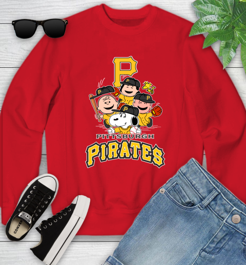 MLB Pittsburgh Pirates Snoopy Charlie Brown Woodstock The Peanuts Movie Baseball T Shirt_000 Youth Sweatshirt 8