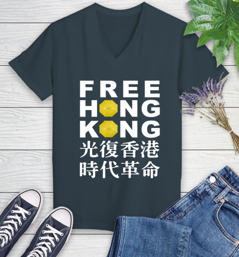 Free Hong Kong Women's V-Neck T-Shirt 8