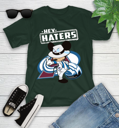 NHL Hey Haters Mickey Hockey Sports Colorado Avalanche Youth T-Shirt 5