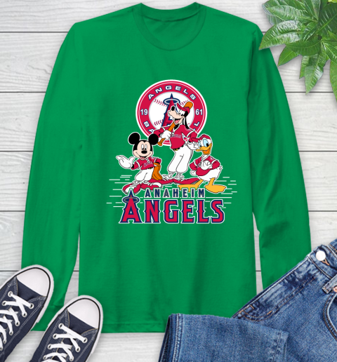 MLB Los Angeles Angels Mickey Mouse Donald Duck Goofy Baseball T Shirt Long Sleeve T-Shirt 8