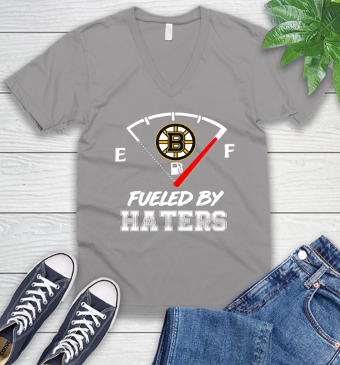 Boston Bruins NHL Hockey Fueled By Haters Sports V-Neck T-Shirt 3