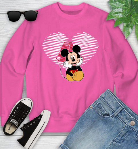 MLB Boston Red Sox The Heart Mickey Mouse Disney Baseball T Shirt_000 Youth Sweatshirt 6