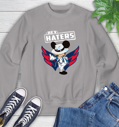 NHL Hey Haters Mickey Hockey Sports Washington Capitals Sweatshirt 5