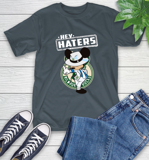 NBA Hey Haters Mickey Basketball Sports Milwaukee Bucks T-Shirt 10