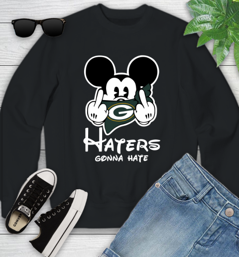 NFL Green Bay Packers Haters Gonna Hate Mickey Mouse Disney Football T Shirt_000 Youth Sweatshirt