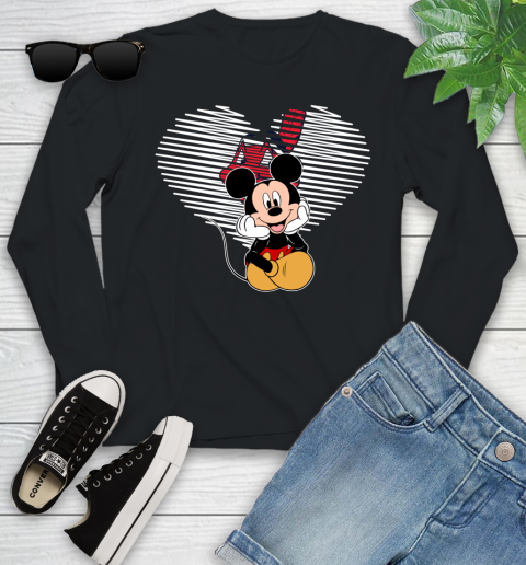 MLB Cleveland Indians The Heart Mickey Mouse Disney Baseball T Shirt_000 Youth Long Sleeve