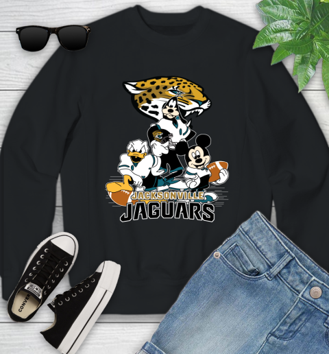 NFL Jacksonville Jaguars Mickey Mouse Donald Duck Goofy Football Shirt Youth Sweatshirt