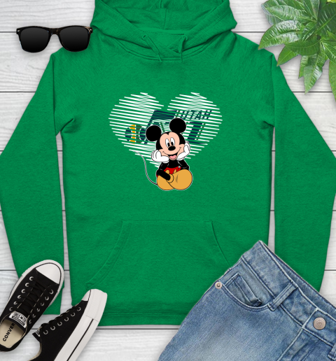 NBA Utah Jazz The Heart Mickey Mouse Disney Basketball Youth Hoodie 9