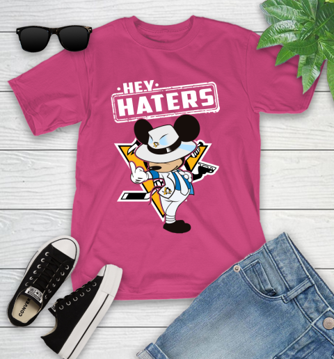 NHL Hey Haters Mickey Hockey Sports Pittsburgh Penguins Youth T-Shirt 11
