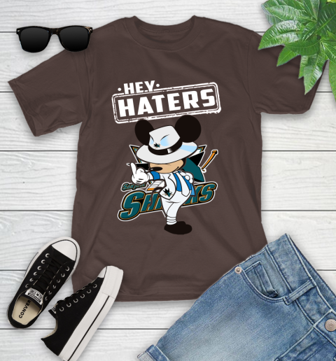 NHL Hey Haters Mickey Hockey Sports San Jose Sharks Youth T-Shirt 7