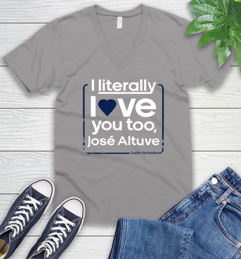 I literally love Jose Altuve Shirt V-Neck T-Shirt 3