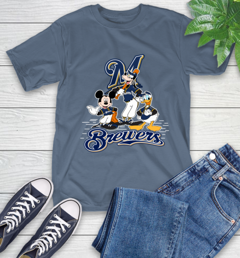 MLB Milwaukee Brewers Mickey Mouse Donald Duck Goofy Baseball T Shirt T-Shirt 8