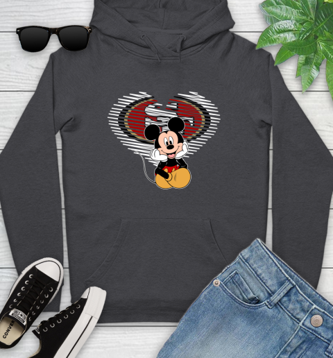 NFL San Francisco 49ers The Heart Mickey Mouse Disney Football T Shirt_000 Youth Hoodie 8