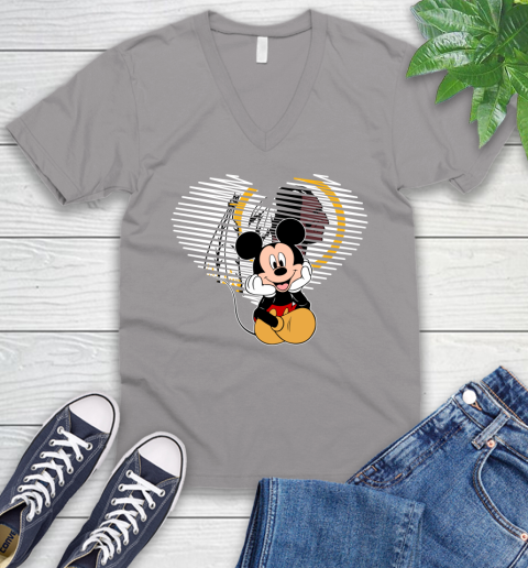 NFL Washington Redskins The Heart Mickey Mouse Disney Football T Shirt_000 V-Neck T-Shirt 3
