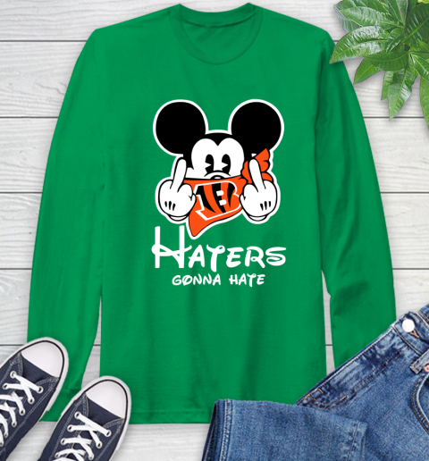 NFL Cincinnati Bengals Haters Gonna Hate Mickey Mouse Disney Football T Shirt_000 Long Sleeve T-Shirt 8