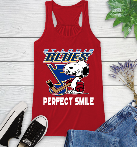 NHL St.Louis Blues Snoopy Perfect Smile The Peanuts Movie Hockey T Shirt Racerback Tank 5