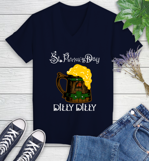NBA Phoenix Suns St Patrick's Day Dilly Dilly Beer Basketball Sports Women's V-Neck T-Shirt 2