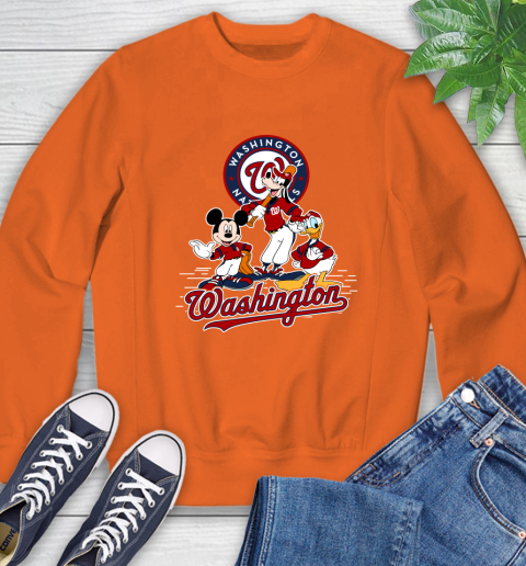 MLB Washington Nationals Mickey Mouse Donald Duck Goofy Baseball T Shirt Sweatshirt 3