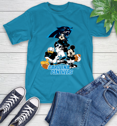 NFL Carolina Panthers Mickey Mouse Donald Duck Goofy Football Shirt T-Shirt 9