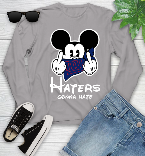 NFL New York Giants Haters Gonna Hate Mickey Mouse Disney Football T Shirt Youth Long Sleeve 5
