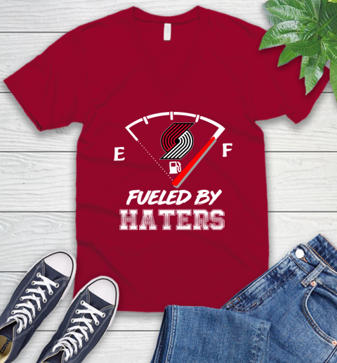 Portland Trail Blazers NBA Basketball Fueled By Haters Sports V-Neck T-Shirt 7
