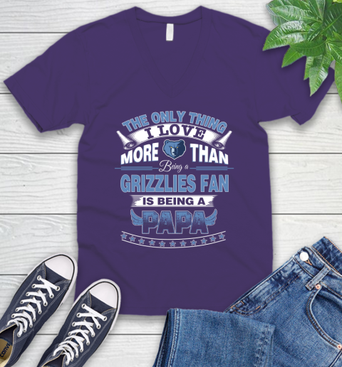 NBA The Only Thing I Love More Than Being A Memphis Grizzlies Fan Is Being A Papa Basketball V-Neck T-Shirt 9