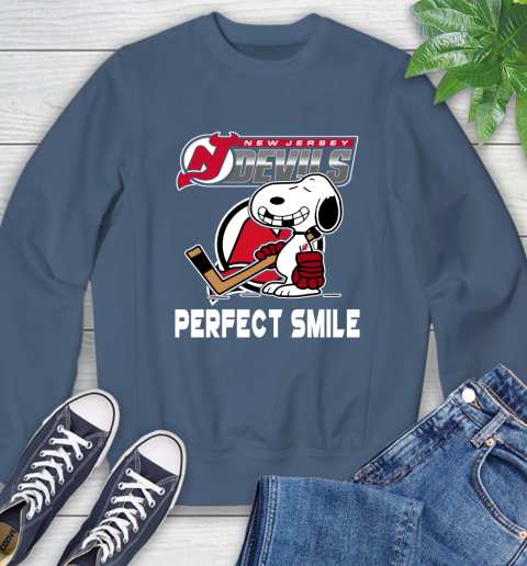 NHL New Jersey Devils Snoopy Perfect Smile The Peanuts Movie Hockey T Shirt Sweatshirt 8