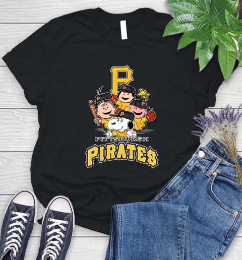 MLB Pittsburgh Pirates Snoopy Charlie Brown Woodstock The Peanuts Movie Baseball T Shirt_000 Women's T-Shirt
