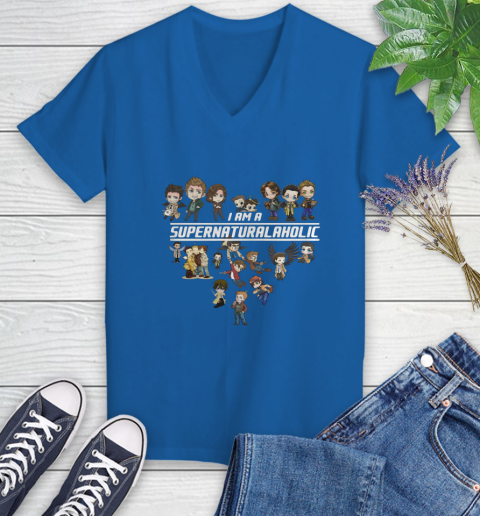 Iam_a_SupernaturalAHolic_Supernatural_A_Holic_Shirt Women's V-Neck T-Shirt 10