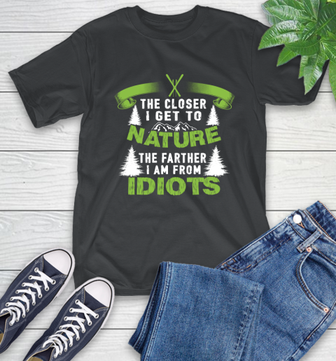 The Closer I Get To Nature The Farther I Am From Idiots Skiing T-Shirt 13