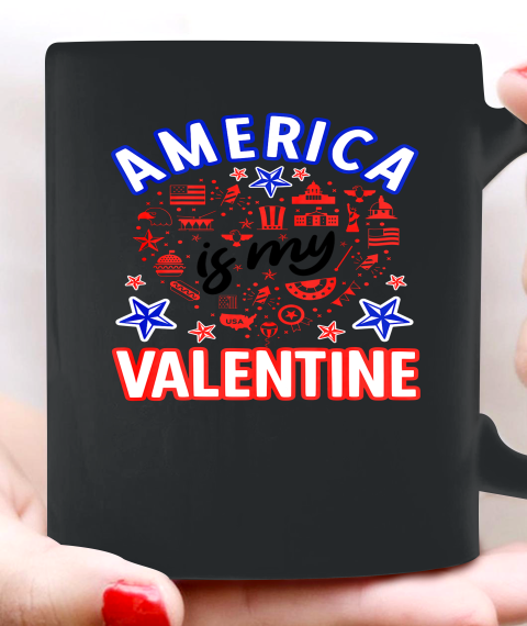 America is My Valentine Proud American Heart USA Ceramic Mug 11oz 5