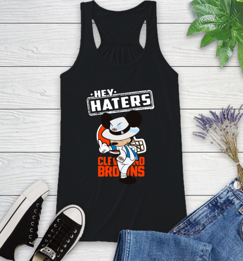 NFL Hey Haters Mickey Football Sports Cleveland Browns Racerback Tank