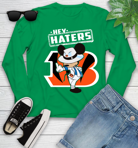 NFL Hey Haters Mickey Football Sports Cincinnati Bengals Youth Long Sleeve 7