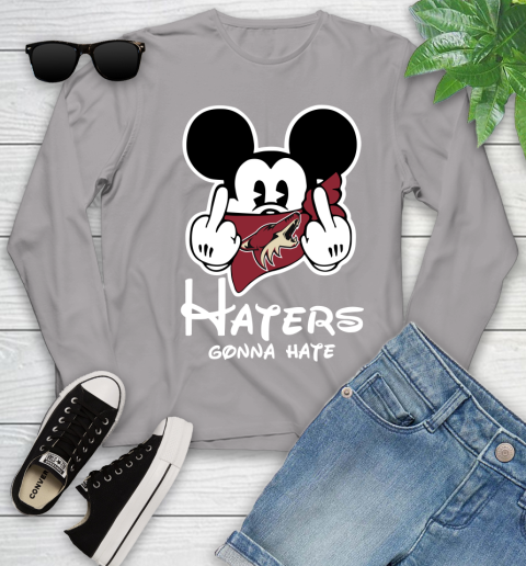NHL Arizona Coyotes Haters Gonna Hate Mickey Mouse Disney Hockey T Shirt Youth Long Sleeve 5