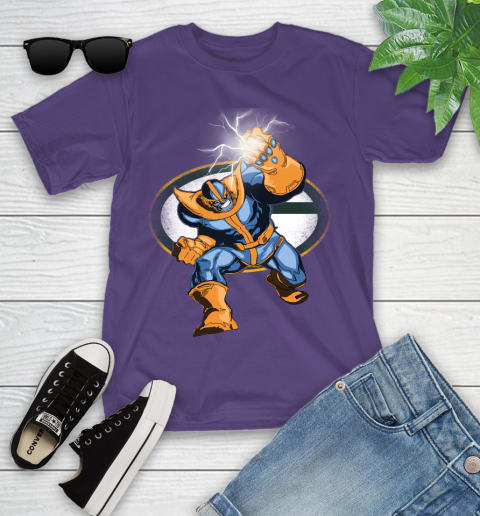 Green Bay Packers NFL Football Thanos Avengers Infinity War Marvel Youth T-Shirt 3