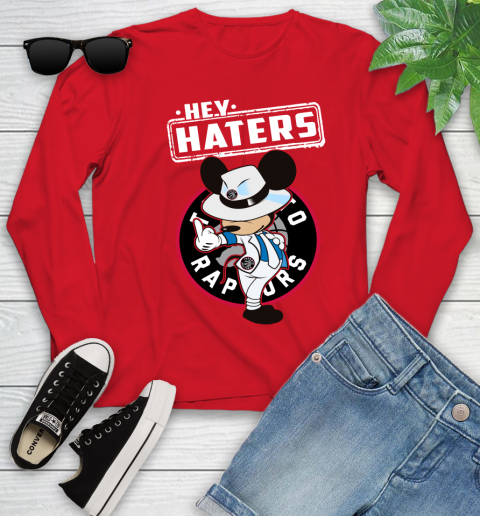 NBA Hey Haters Mickey Basketball Sports Toronto Raptors Youth Long Sleeve 11