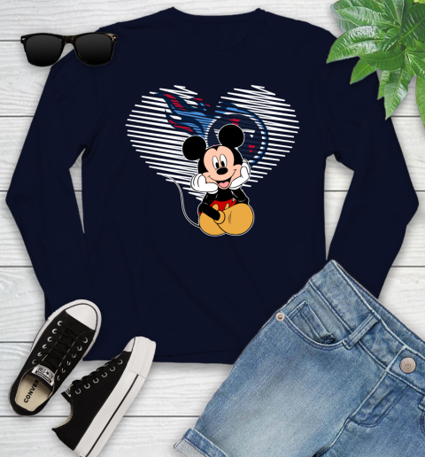 NFL Tennessee Titans The Heart Mickey Mouse Disney Football T Shirt_000 Youth Long Sleeve 2