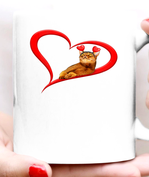 Funny Abyssinian Cat Valentine Pet Kitten Cat Lover Ceramic Mug 11oz 4