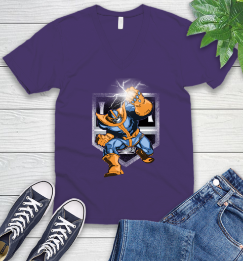 Los Angeles Kings NHL Hockey Thanos Avengers Infinity War Marvel V-Neck T-Shirt 9