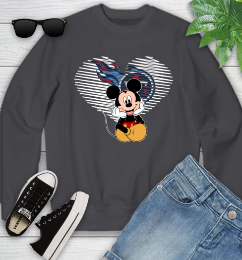 NFL Tennessee Titans The Heart Mickey Mouse Disney Football T Shirt_000 Youth Sweatshirt 5