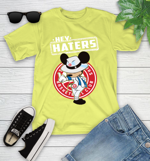 NBA Hey Haters Mickey Basketball Sports Atlanta Hawks Youth T-Shirt 10