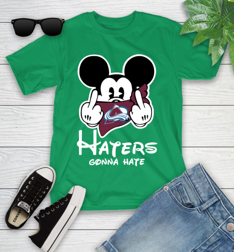 NHL Colorado Avalanche Haters Gonna Hate Mickey Mouse Disney Hockey T Shirt Youth T-Shirt 8