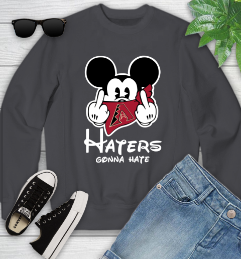 MLB Arizona Diamondbacks Haters Gonna Hate Mickey Mouse Disney Baseball T Shirt_000 Youth Sweatshirt 5