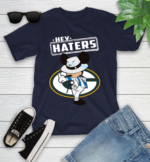 NFL Hey Haters Mickey Football Sports Green Bay Packers Youth T-Shirt 2