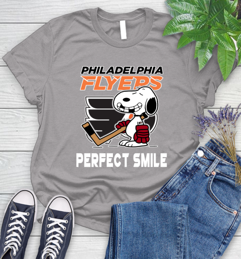 NHL Philadelphia Flyers Snoopy Perfect Smile The Peanuts Movie Hockey T Shirt Women's T-Shirt 5