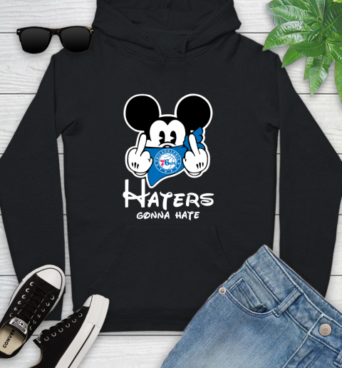 NBA Philadelphia 76ers Haters Gonna Hate Mickey Mouse Disney Basketball T Shirt Youth Hoodie