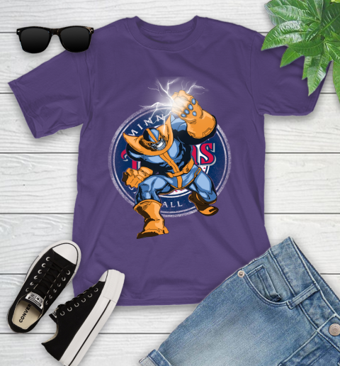 Minnesota Twins MLB Baseball Thanos Avengers Infinity War Marvel Youth T-Shirt 3